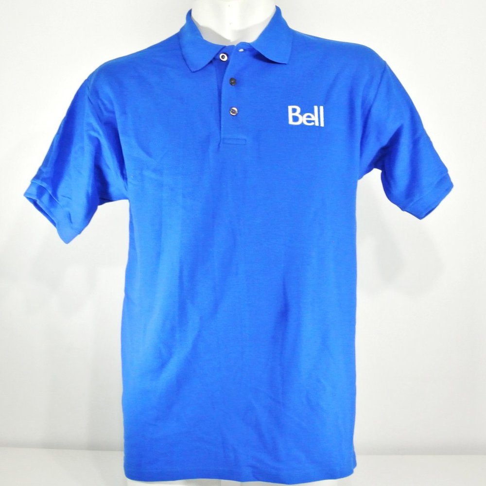 BELL Canada Telephone Employee Uniform Men's Blue Polo Shirt Size L Large
